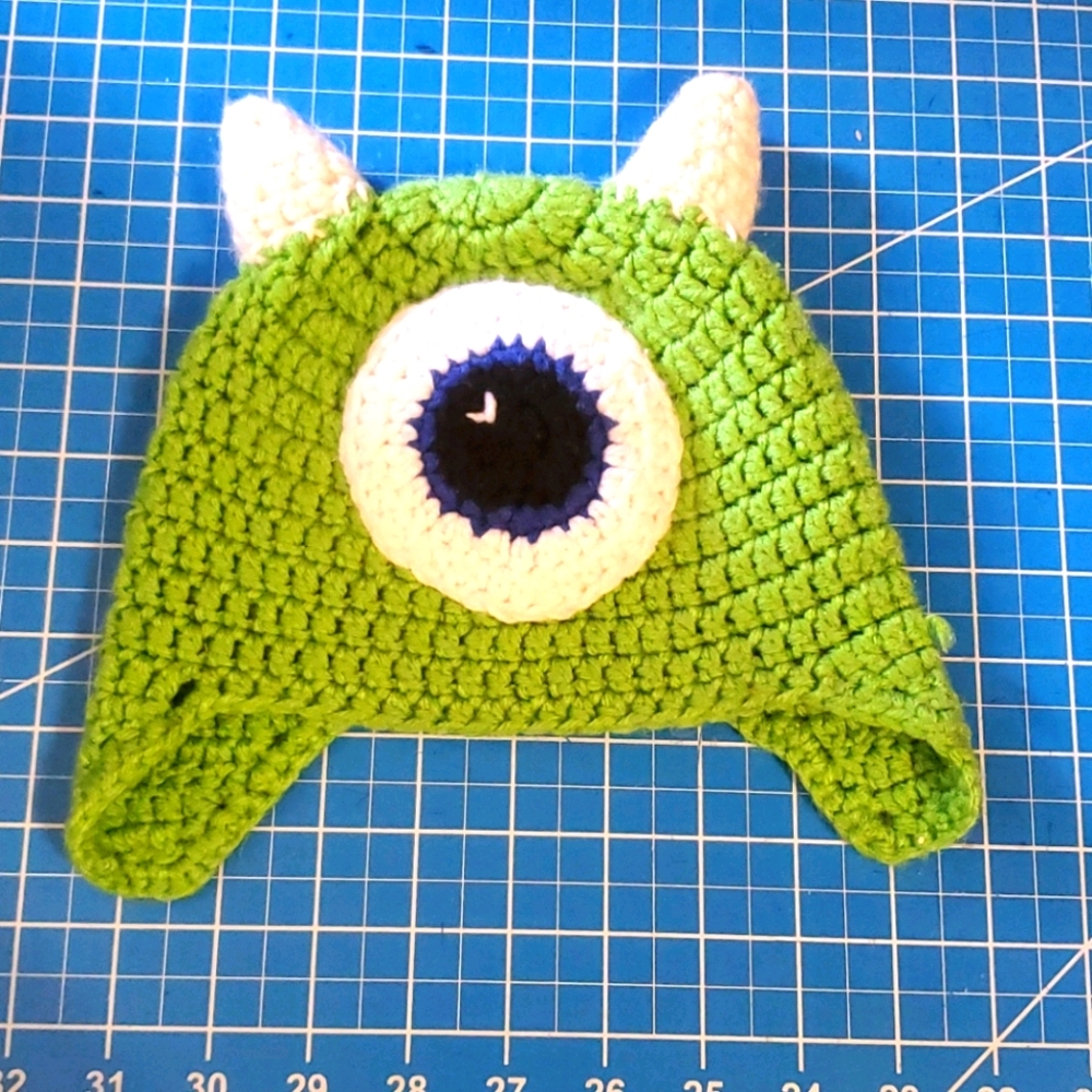 Monsters inc crochet toddler hat
